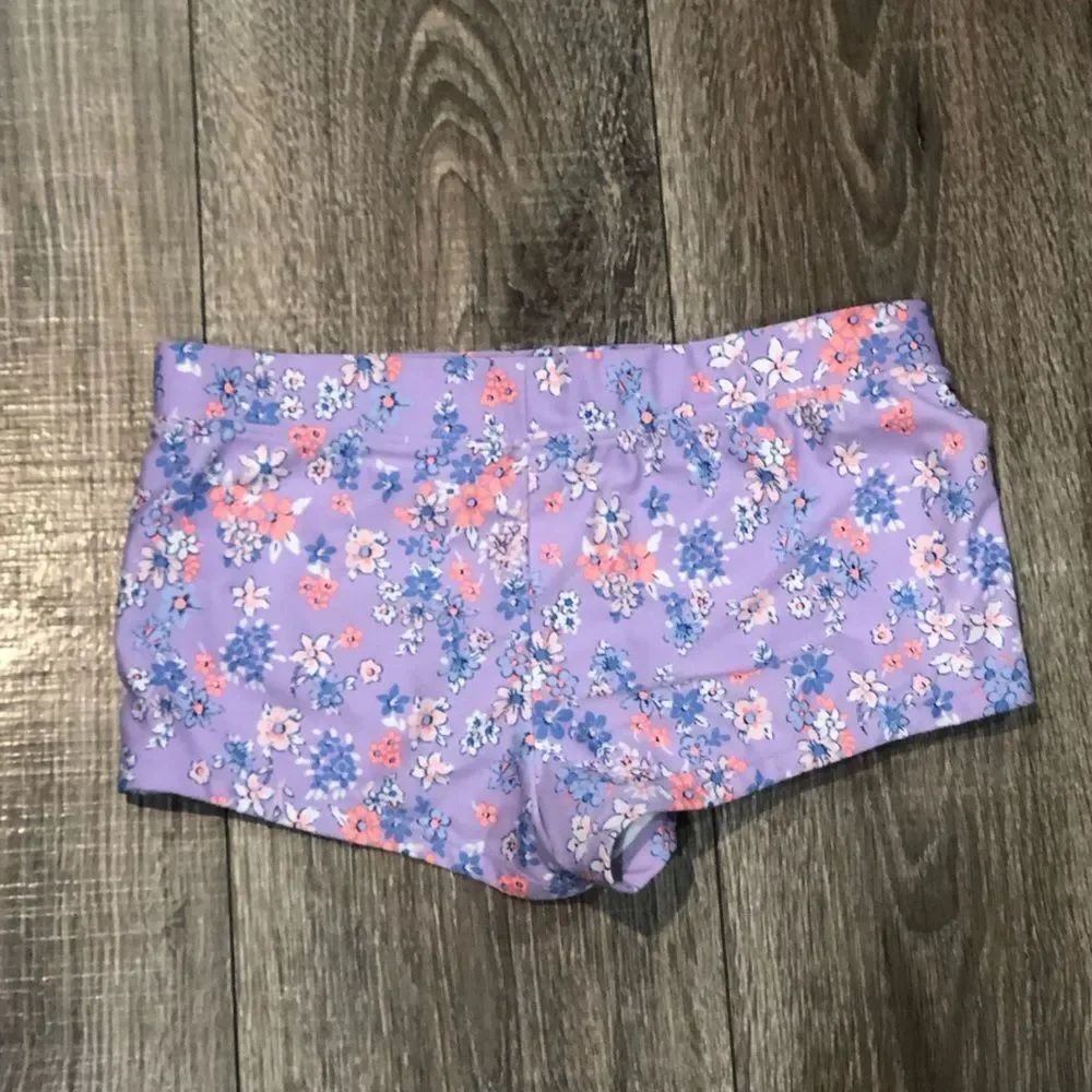 Girls OshKosh B'gosh Swimming Bottoms Size 12 Purple Floral Shorts